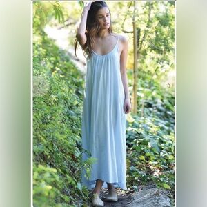 Elegant Light Blue Maxi Dress in lavander color